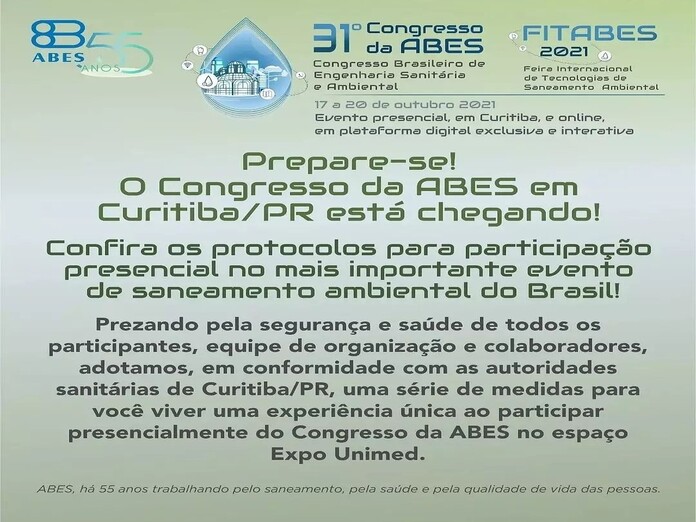 Você está visualizando atualmente Cerimônia do 31º Congresso da ABES será dia 17