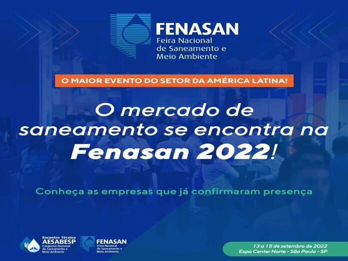 Leia mais sobre o artigo 33º Encontro Técnico AESabesp/Fenasan 2022 abre inscrições para envio de trabalhos